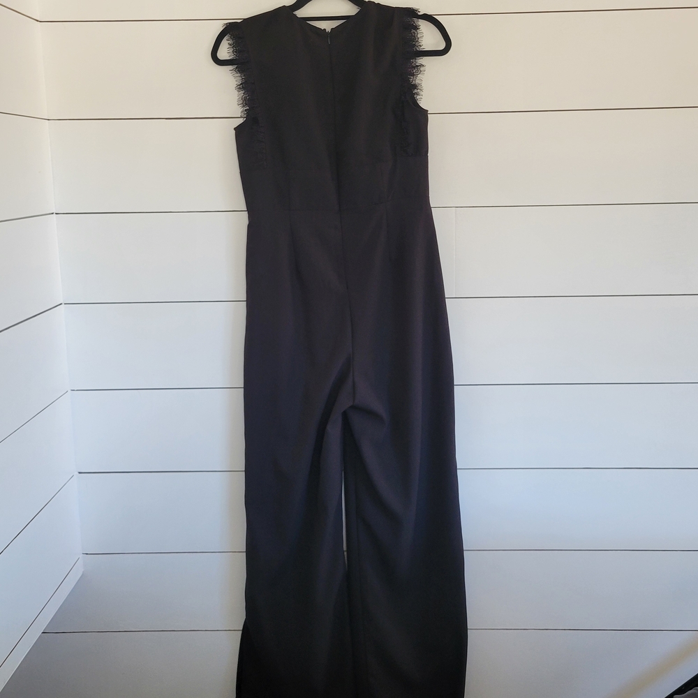 Francesca's Mi Ami Black Jumpsuit with Lace Detail Small - Picture 3 of 6